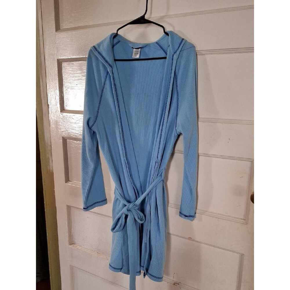 Joe Boxer Light Blue Hooded Robe with Dark Blue Trim (Mis144)